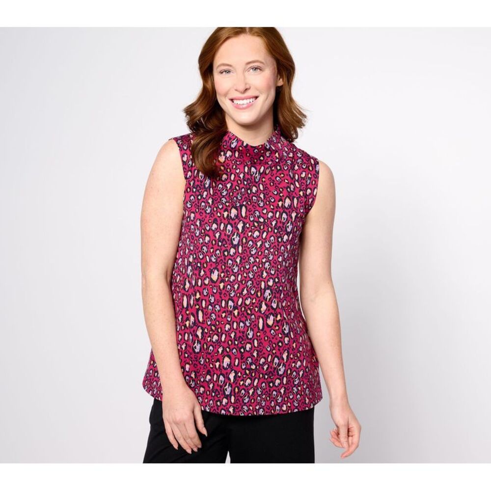 Top Knot Women's Sz XS Sleeveless Knit Mock Neck Red A650021
